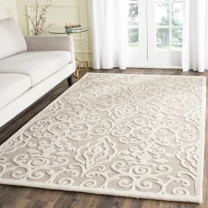 Martha Stewart X 4' X 6' Fledgling Msr4324B Handmade Marais Scroll Wool Entryway